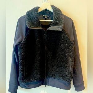 Athleta Range Black Sherpa Bomber Full Zip Jacket Medium